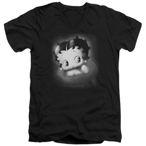 AN OFFCIALLY LICENSED BETTY BOOP VINTAGE STAR MEN'S V-NECK T-SHIRT BLACK
