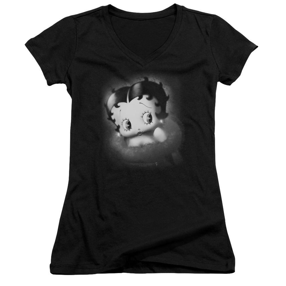 Betty Boop Vintage Star Licensed Women's T-Shirt Juniors V-Neck SM