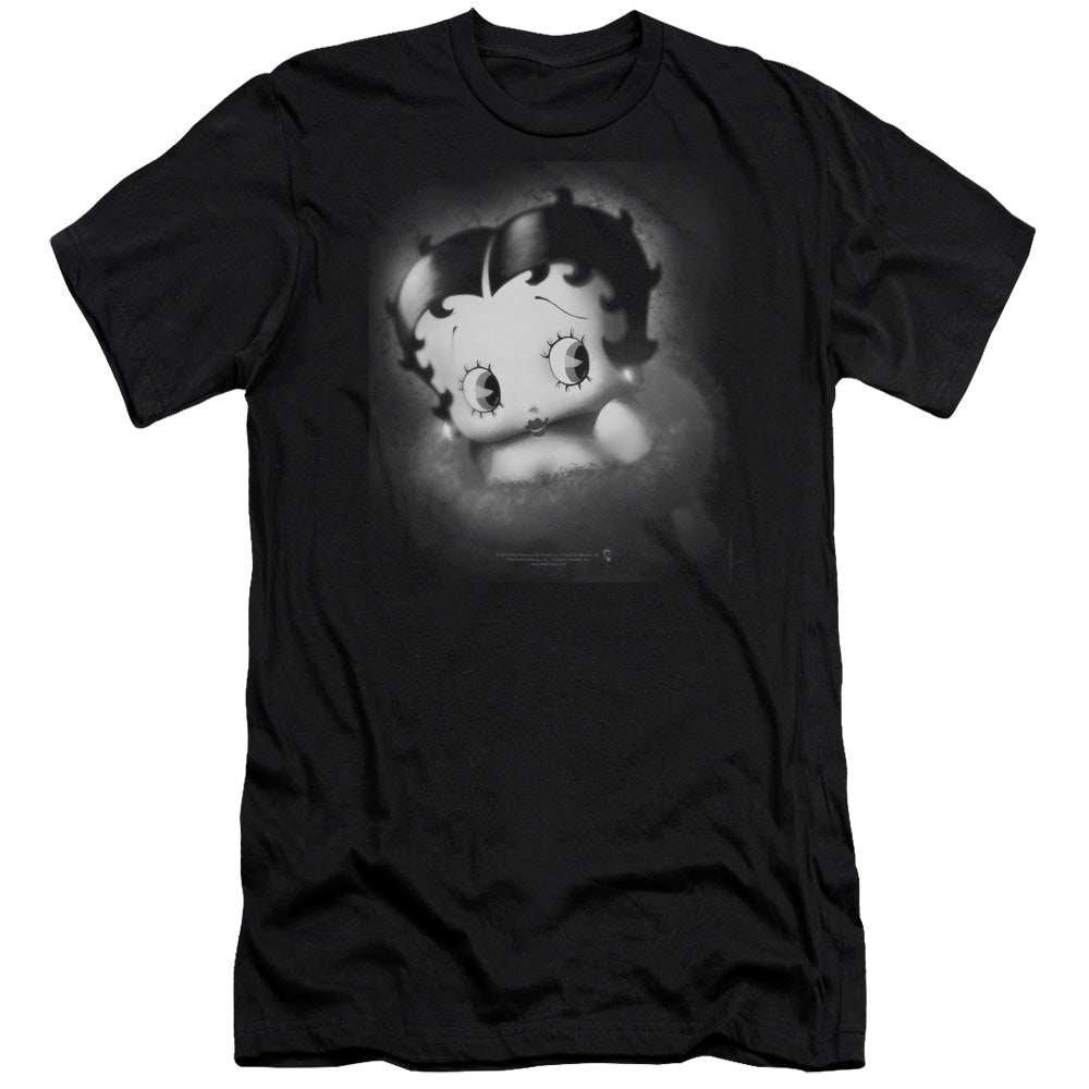 AN OFFCIALLY LICENSED BETTY BOOP VINTAGE STAR MEN'S PREMIUM SLIM FIT T-SHIRT BLACK
