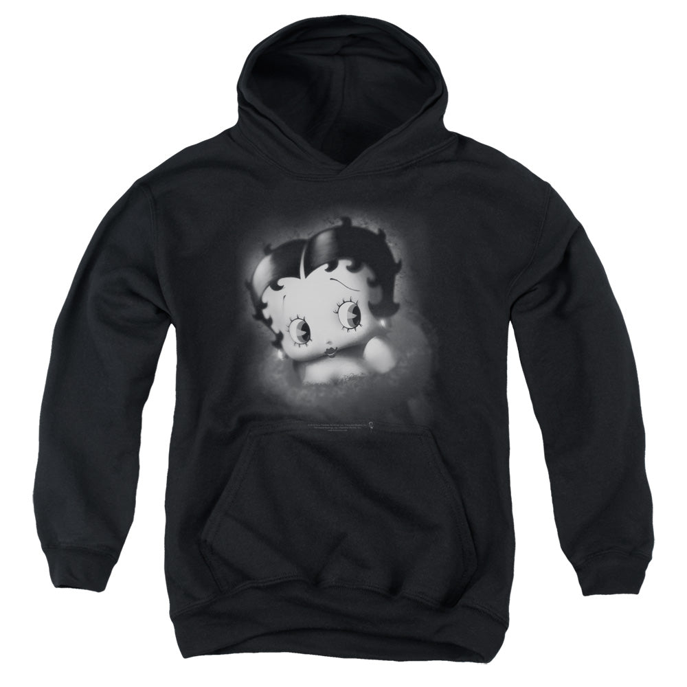 AN OFFCIALLY LICENSED BETTY BOOP VINTAGE STAR YOUTH HOODIE BLACK