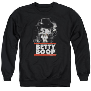 AN OFFCIALLY LICENSED BETTY BOOP BLING BLING BOOP ADULT UNISEX CREWNECK SWEATSHIRT BLACK