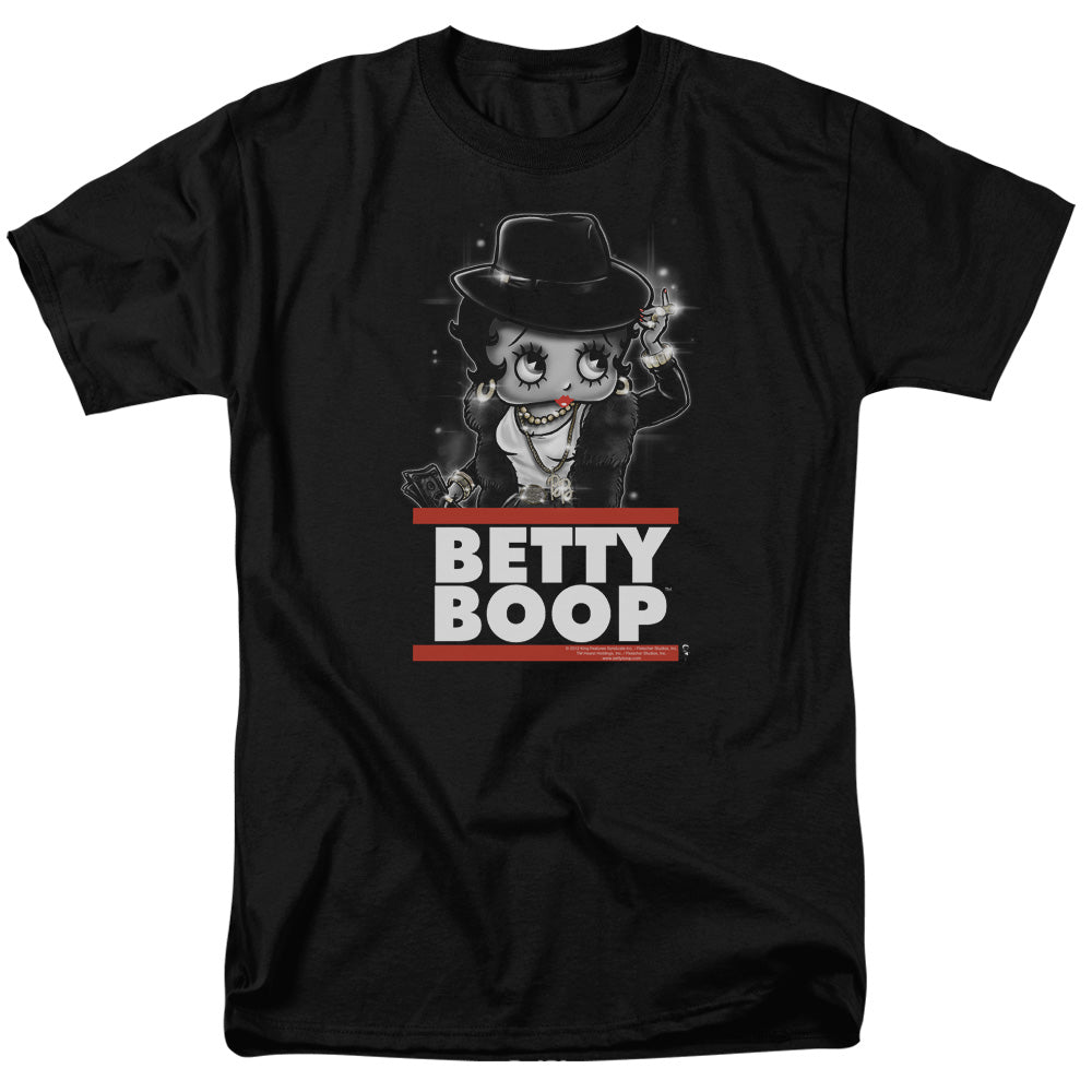 AN OFFCIALLY LICENSED BETTY BOOP BLING BLING BOOP MEN'S REGULAR FIT T-SHIRT BLACK