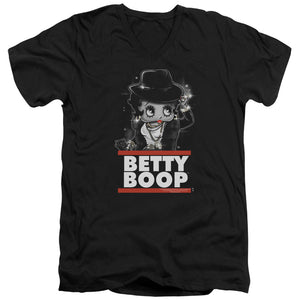 AN OFFCIALLY LICENSED BETTY BOOP BLING BLING BOOP MEN'S V-NECK T-SHIRT BLACK
