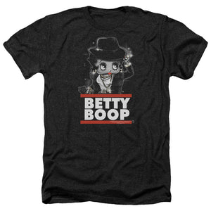 AN OFFCIALLY LICENSED BETTY BOOP BLING BLING BOOP MEN'S HEATHER T-SHIRT CHARCOAL