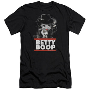 AN OFFCIALLY LICENSED BETTY BOOP BLING BLING BOOP MEN'S PREMIUM SLIM FIT T-SHIRT BLACK