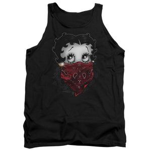 AN OFFCIALLY LICENSED BETTY BOOP BANDANA & ROSES ADULT UNISEX TANK TOP BLACK