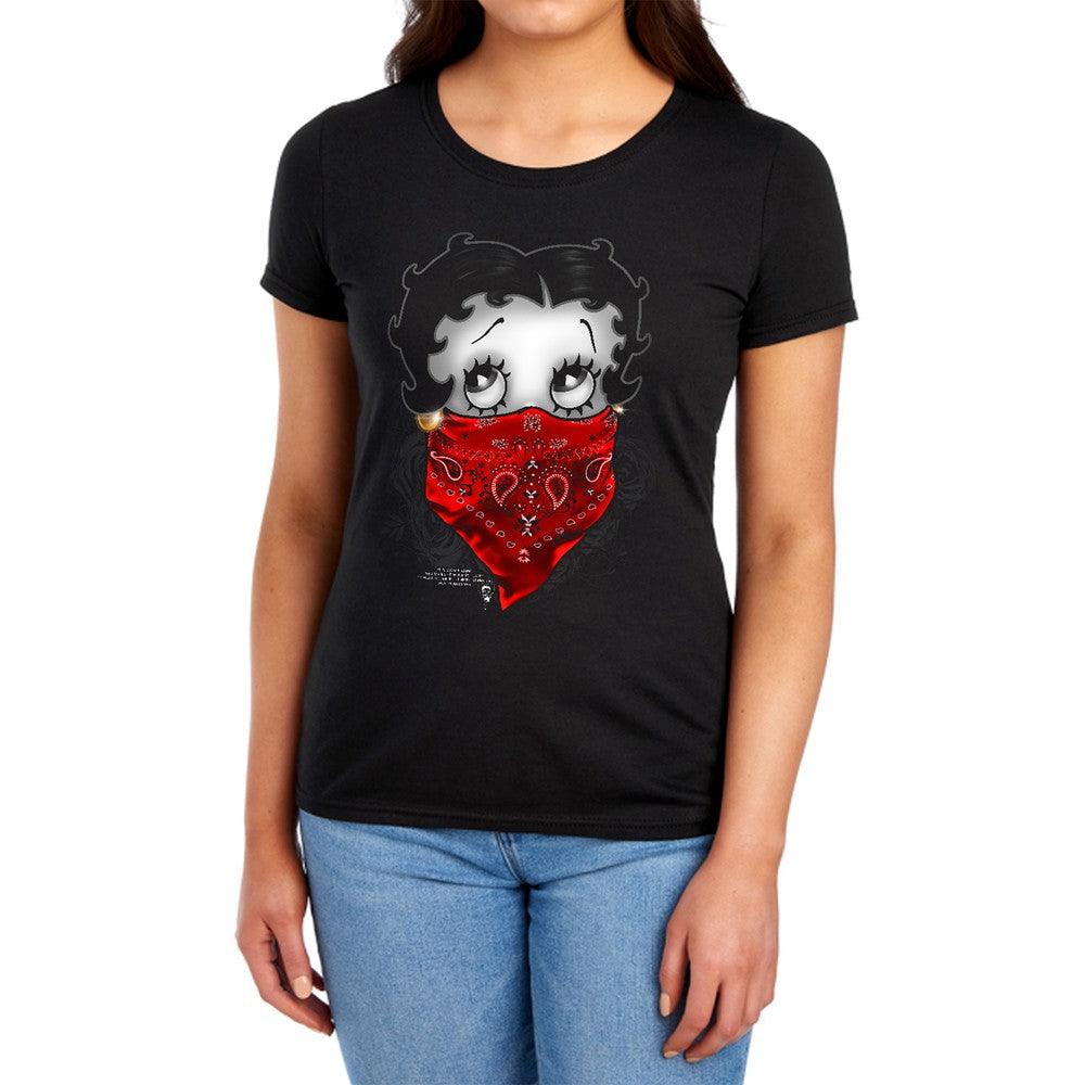 Betty Boop Bandana & Roses Licensed Women's T-Shirt Regular Fit SM-2X
