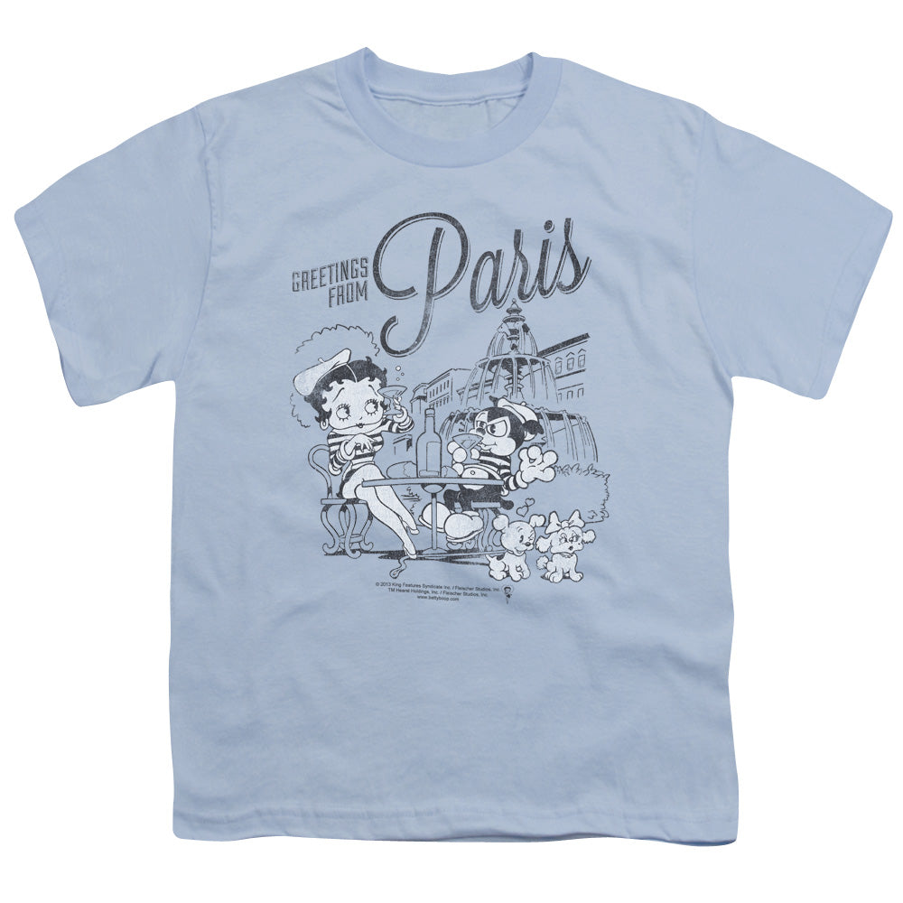 Betty Boop Greetings From Paris Licensed Kid's T-Shirt (Ages 4-7) XS-XL