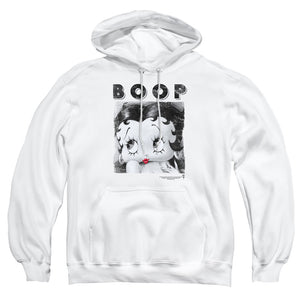AN OFFCIALLY LICENSED BETTY BOOP NOT FADE AWAY ADULT UNISEX PULLOVER HOODIE WHITE