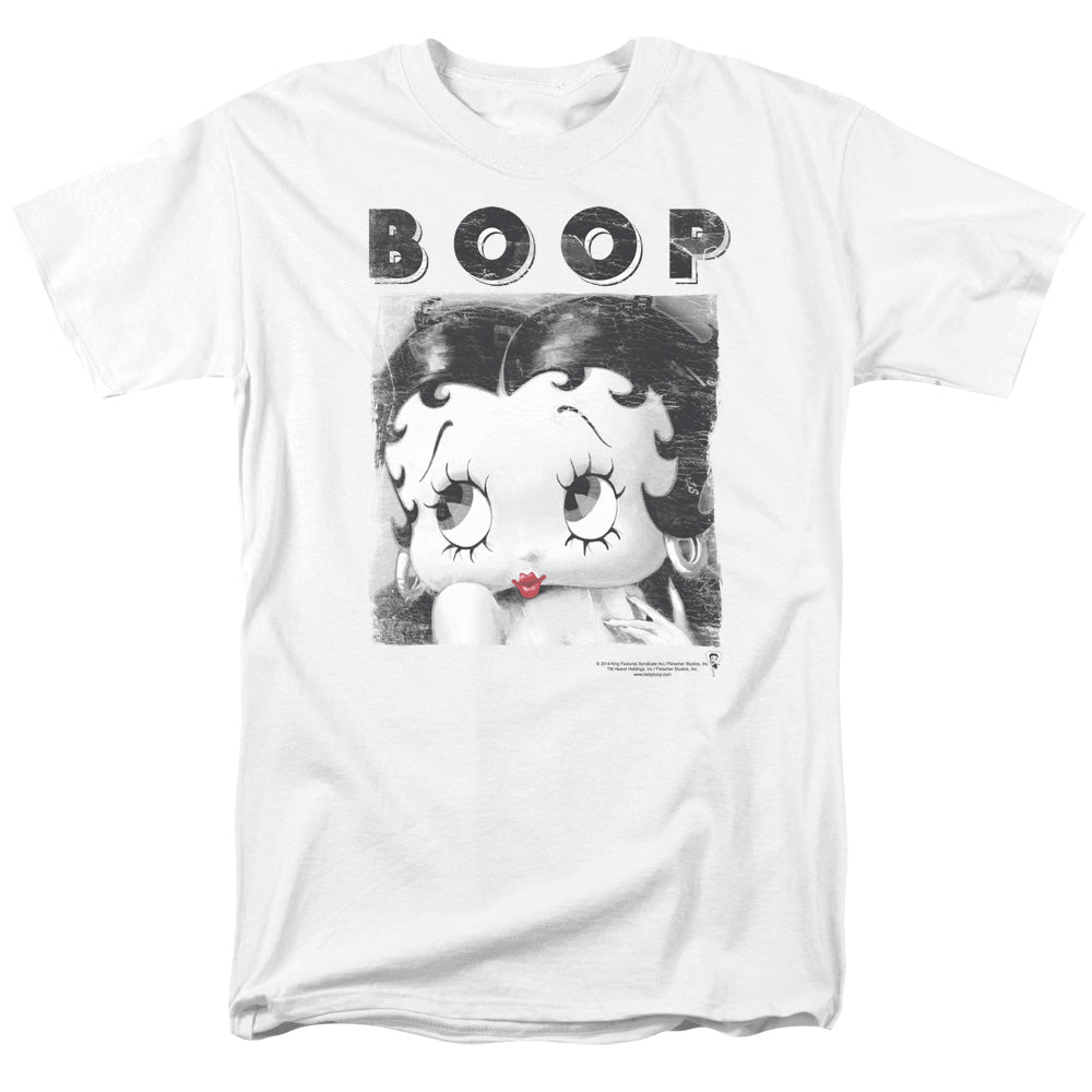 AN OFFCIALLY LICENSED BETTY BOOP NOT FADE AWAY MEN'S REGULAR FIT T-SHIRT WHITE