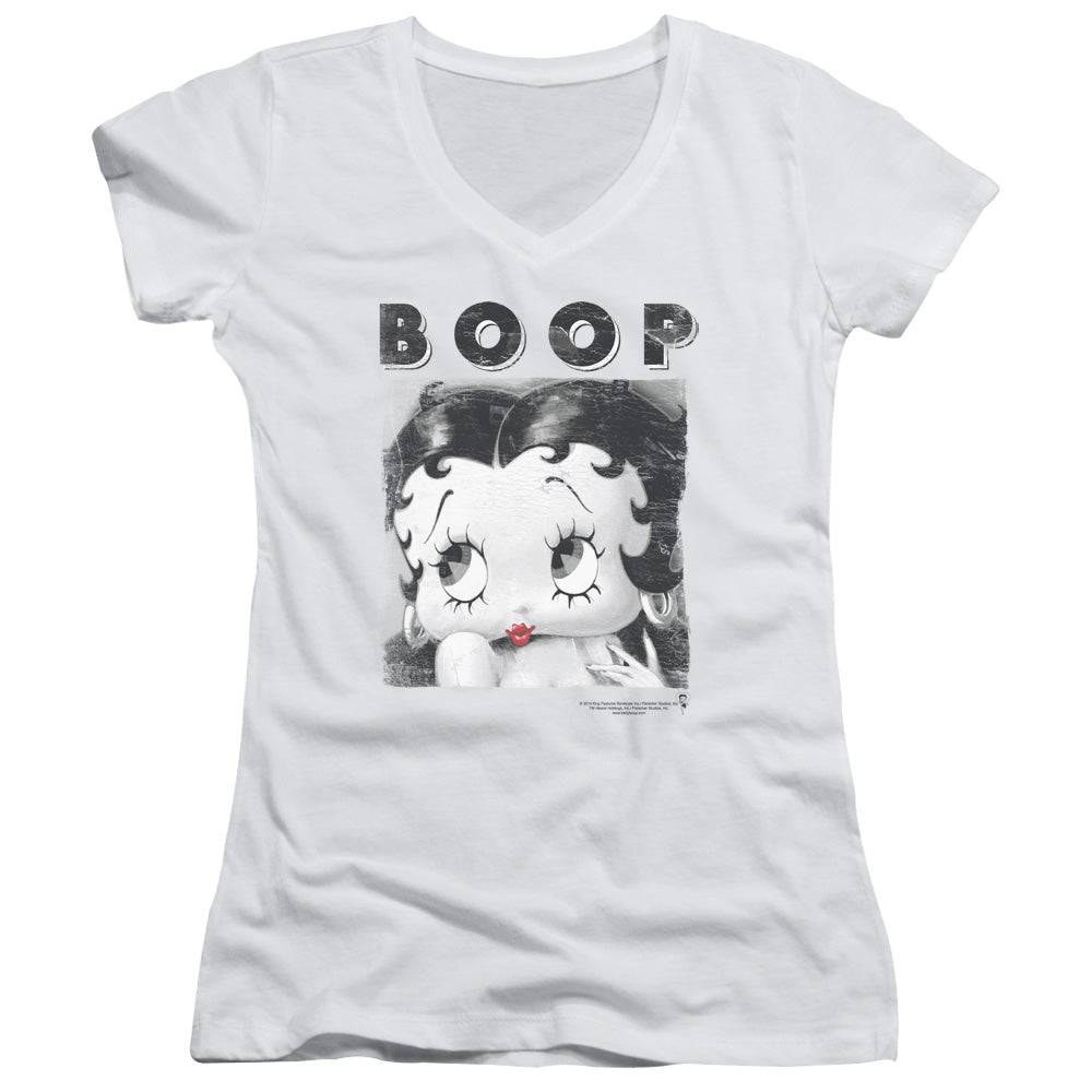 Betty Boop Not Fade Away Licensed Women's T-Shirt Juniors V-Neck SM