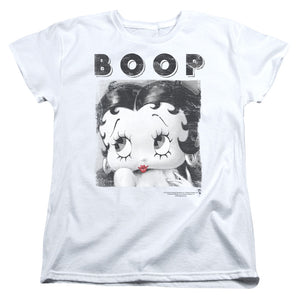 AN OFFCIALLY LICENSED BETTY BOOP NOT FADE AWAY WOMEN'S REGULAR FIT T-SHIRT WHITE