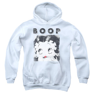 AN OFFCIALLY LICENSED BETTY BOOP NOT FADE AWAY YOUTH HOODIE WHITE