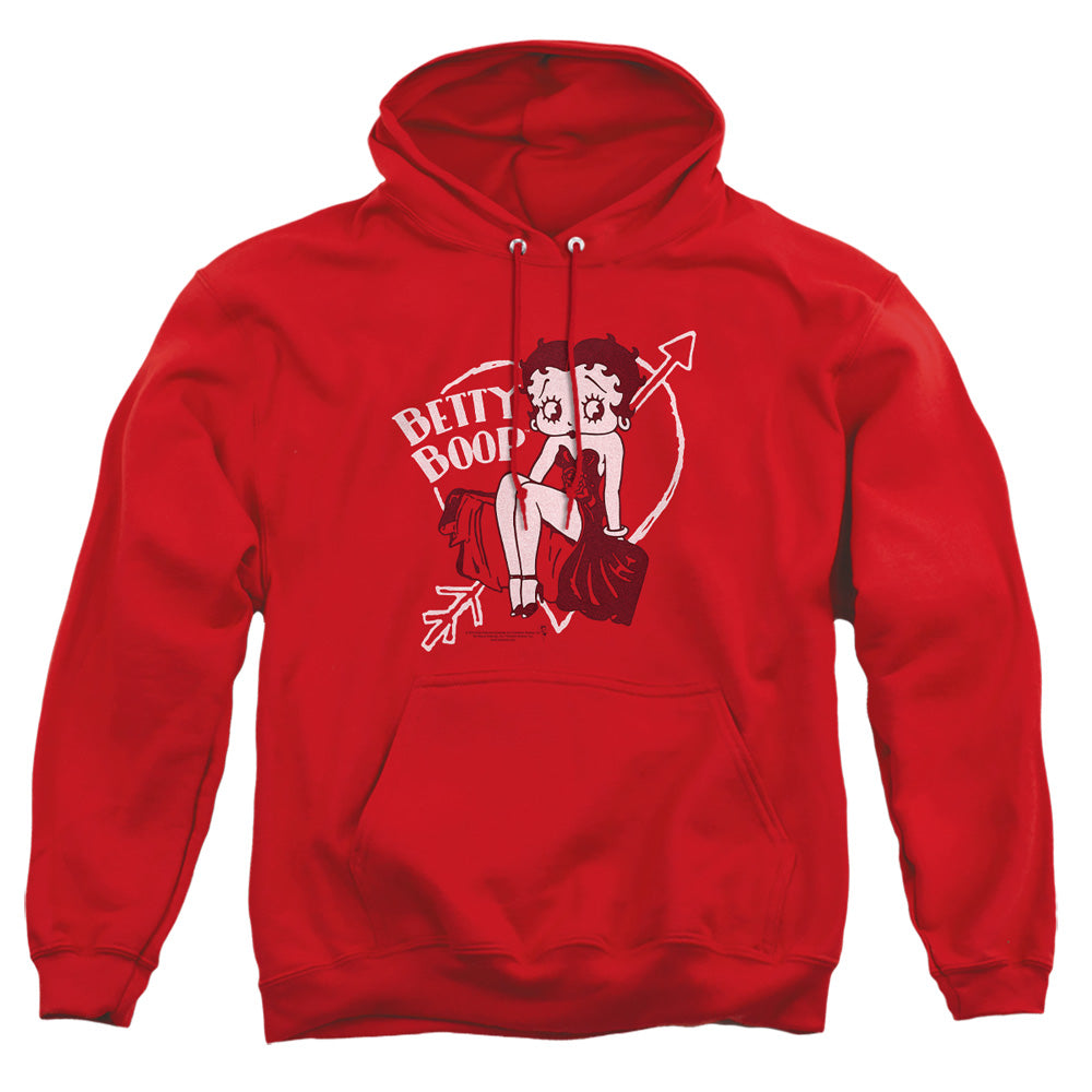 AN OFFCIALLY LICENSED BETTY BOOP LOVER GIRL ADULT UNISEX PULLOVER HOODIE RED