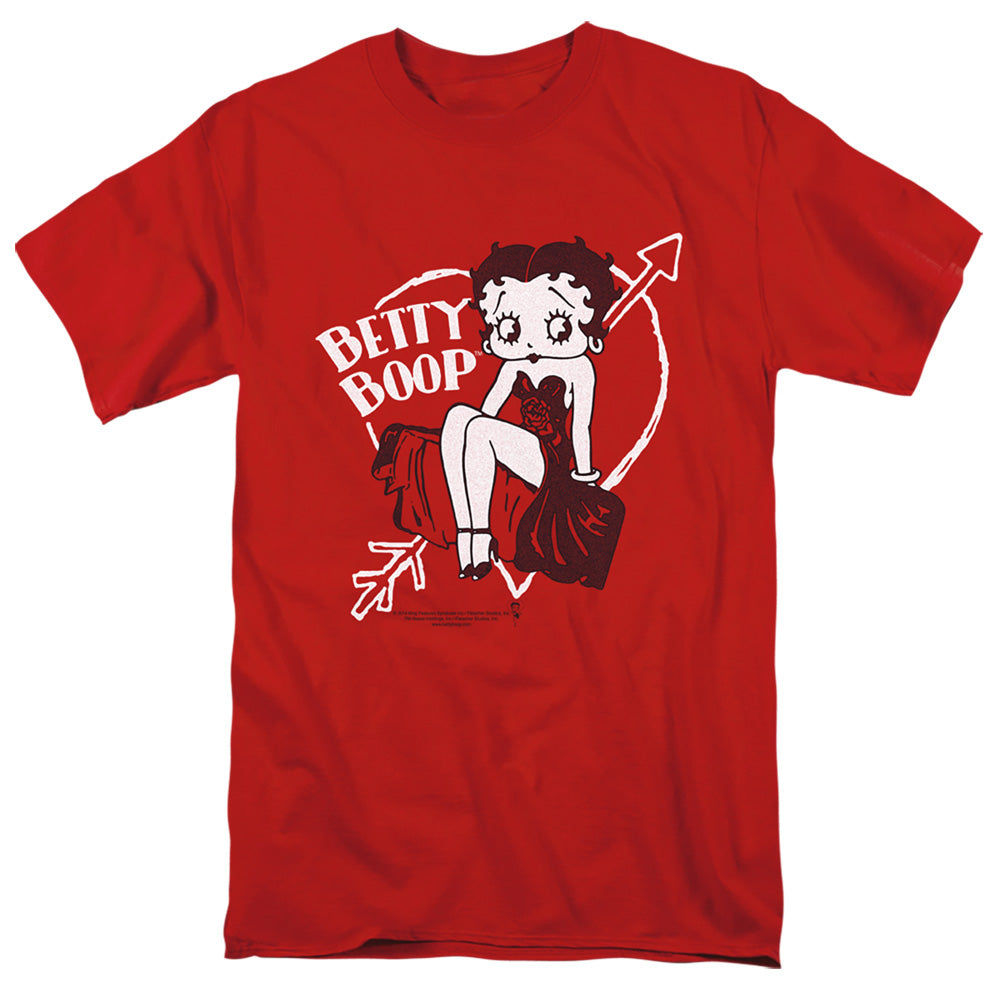 AN OFFCIALLY LICENSED BETTY BOOP LOVER GIRL MEN'S REGULAR FIT T-SHIRT RED