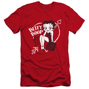 AN OFFCIALLY LICENSED BETTY BOOP LOVER GIRL MEN'S PREMIUM SLIM FIT T-SHIRT RED