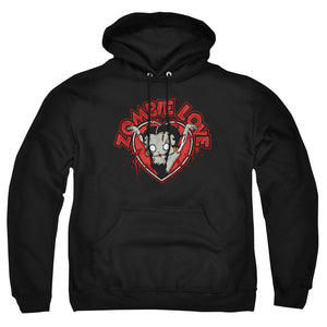 AN OFFCIALLY LICENSED BETTY BOOP HEART YOU FOREVER ADULT UNISEX PULLOVER HOODIE BLACK