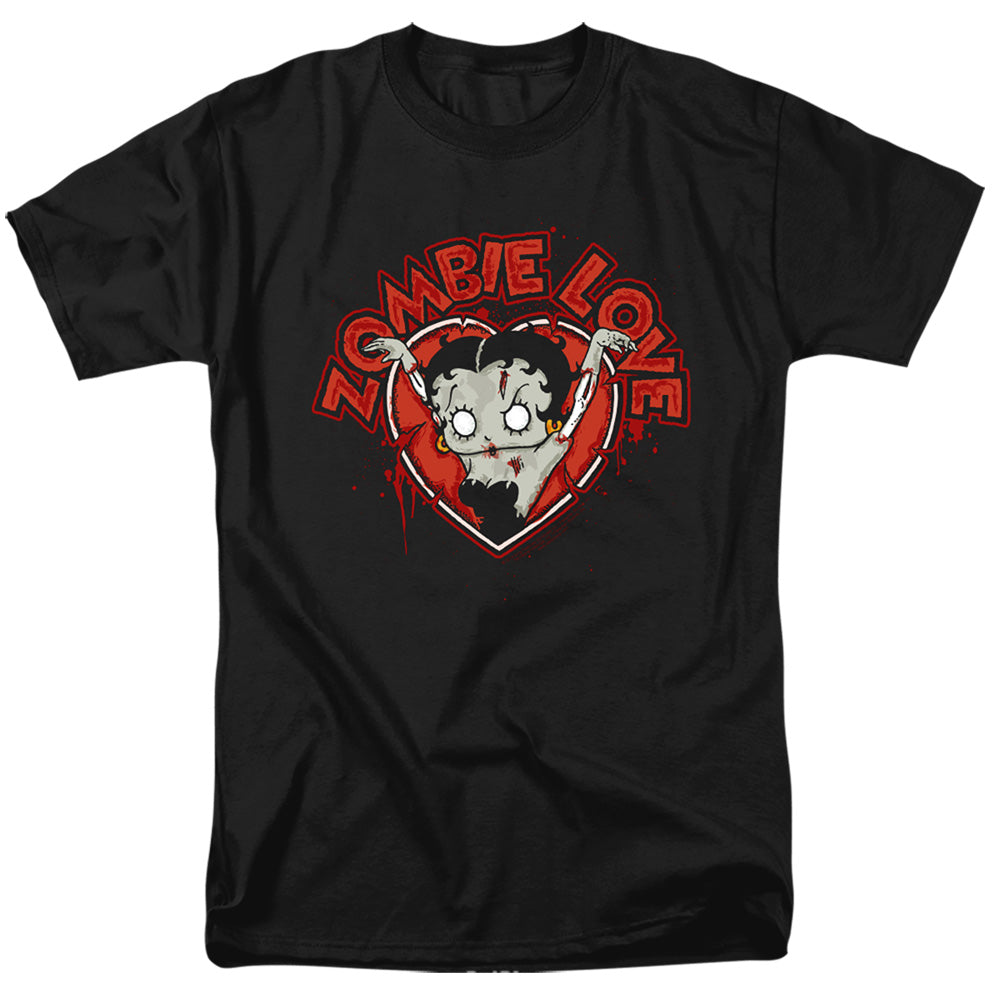 AN OFFCIALLY LICENSED BETTY BOOP HEART YOU FOREVER MEN'S REGULAR FIT T-SHIRT BLACK