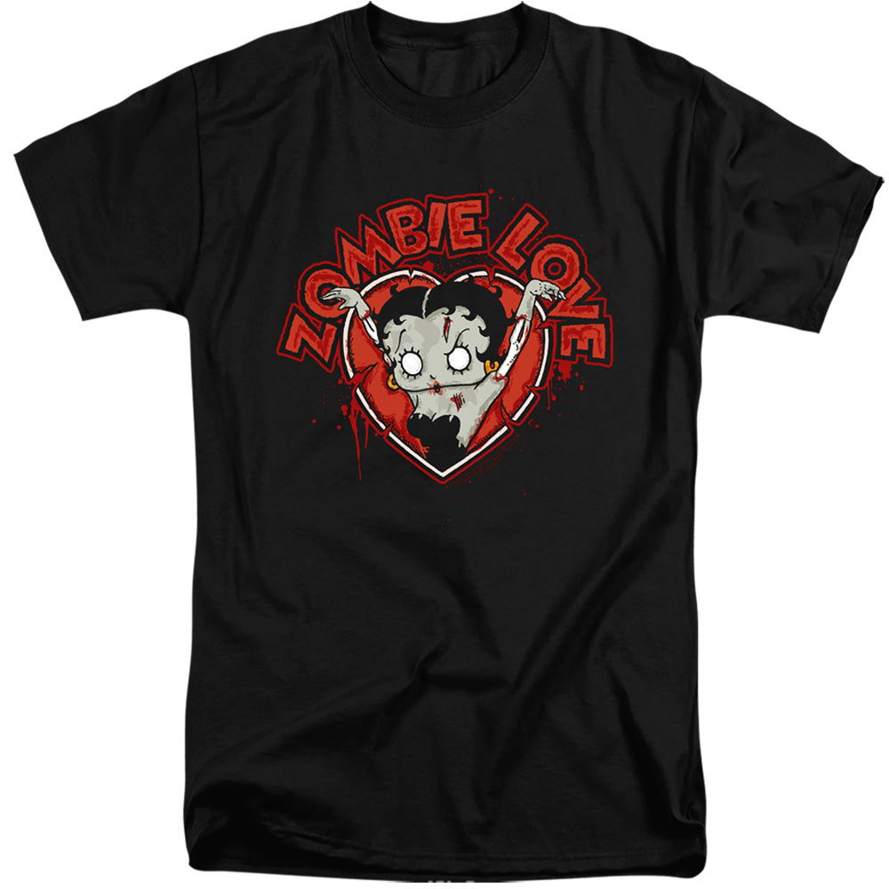 AN OFFCIALLY LICENSED BETTY BOOP HEART YOU FOREVER MEN'S TALL FIT T-SHIRT BLACK