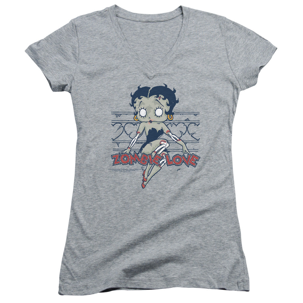 Betty Boop Zombie Pinup Licensed Women's T-Shirt Juniors V-Neck 2X