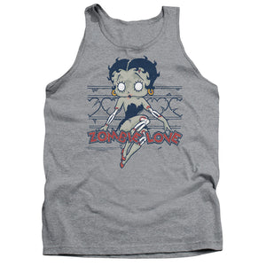 AN OFFCIALLY LICENSED BETTY BOOP ZOMBIE PINUP ADULT UNISEX TANK TOP ATHLETIC HEATHER