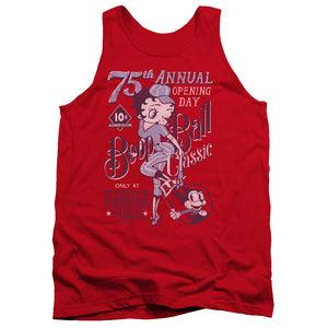 AN OFFCIALLY LICENSED BETTY BOOP BOOP BALL ADULT UNISEX TANK TOP RED