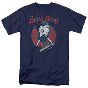 AN OFFCIALLY LICENSED BETTY BOOP TEAM BOOP MEN'S REGULAR FIT T-SHIRT NAVY