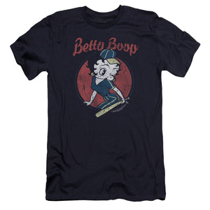 AN OFFCIALLY LICENSED BETTY BOOP TEAM BOOP MEN'S PREMIUM SLIM FIT T-SHIRT NAVY