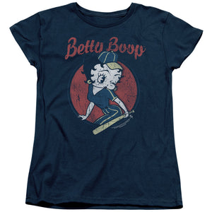 AN OFFCIALLY LICENSED BETTY BOOP TEAM BOOP WOMEN'S REGULAR FIT T-SHIRT NAVY