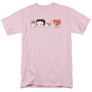 AN OFFCIALLY LICENSED BETTY BOOP SYMBOLS MEN'S REGULAR FIT T-SHIRT PINK