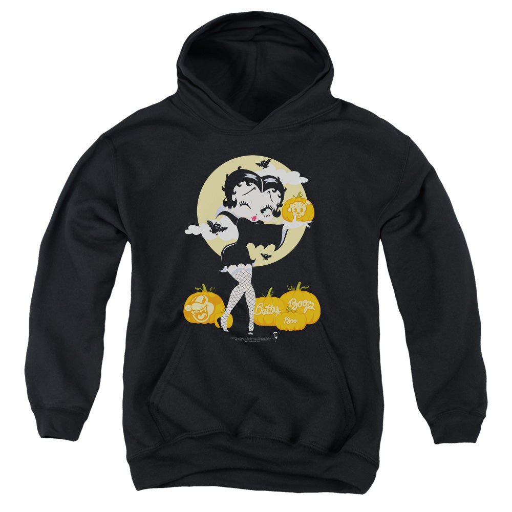 AN OFFCIALLY LICENSED BETTY BOOP VAMP PUMKINS YOUTH HOODIE BLACK