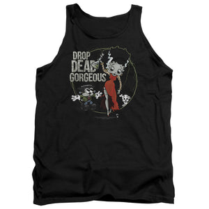 AN OFFCIALLY LICENSED BETTY BOOP DROP DEAD GORGEOUS ADULT UNISEX TANK TOP BLACK