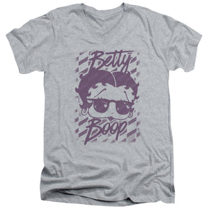 AN OFFCIALLY LICENSED BETTY BOOP SUMMER SHADES MEN'S V-NECK T-SHIRT ATHLETIC HEATHER