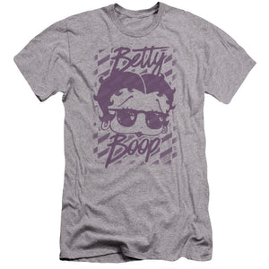 AN OFFCIALLY LICENSED BETTY BOOP SUMMER SHADES MEN'S PREMIUM SLIM FIT T-SHIRT ATHLETIC HEATHER