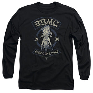 AN OFFCIALLY LICENSED BETTY BOOP B.B.M.C. MEN'S LONG SLEEVE T-SHIRT BLACK
