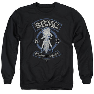 AN OFFCIALLY LICENSED BETTY BOOP B.B.M.C. ADULT UNISEX CREWNECK SWEATSHIRT BLACK