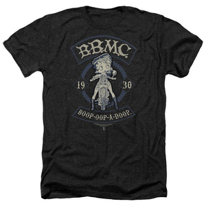 AN OFFCIALLY LICENSED BETTY BOOP B.B.M.C. MEN'S HEATHER T-SHIRT CHARCOAL