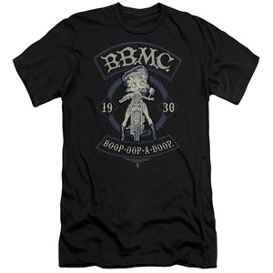 AN OFFCIALLY LICENSED BETTY BOOP B.B.M.C. MEN'S PREMIUM SLIM FIT T-SHIRT BLACK
