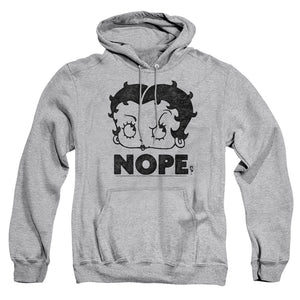 AN OFFCIALLY LICENSED BETTY BOOP BOOP NOPE ADULT UNISEX PULLOVER HOODIE ATHLETIC HEATHER