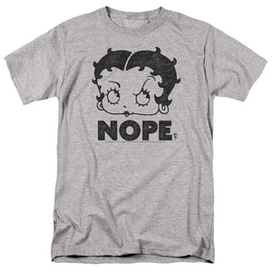 AN OFFCIALLY LICENSED BETTY BOOP BOOP NOPE MEN'S REGULAR FIT T-SHIRT ATHLETIC HEATHER