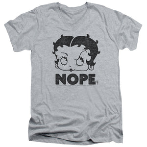 AN OFFCIALLY LICENSED BETTY BOOP BOOP NOPE MEN'S V-NECK T-SHIRT ATHLETIC HEATHER