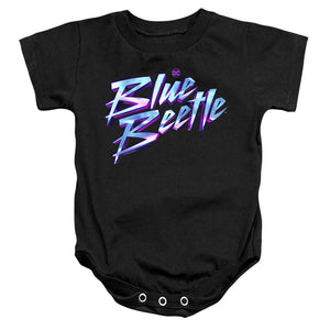 AN OFFCIALLY LICENSED BLUE BEETLE (2023) LOGO BABY BODYSUIT BLACK