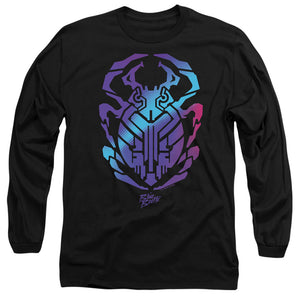 AN OFFCIALLY LICENSED BLUE BEETLE (2023) SCARAB MEN'S LONG SLEEVE T-SHIRT BLACK