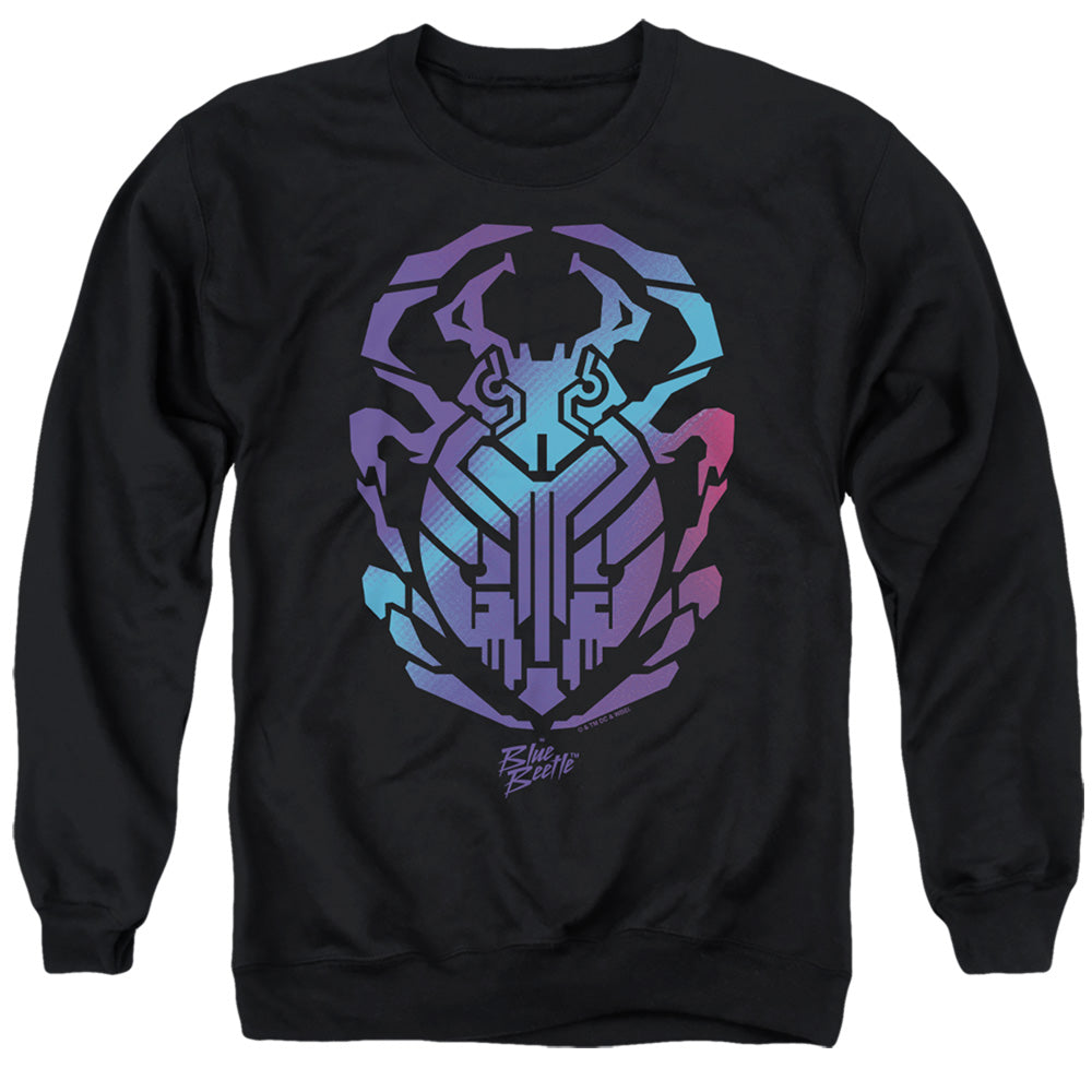 AN OFFCIALLY LICENSED BLUE BEETLE (2023) SCARAB ADULT UNISEX CREWNECK SWEATSHIRT BLACK