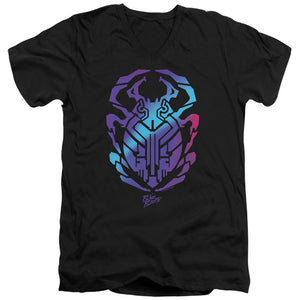 AN OFFCIALLY LICENSED BLUE BEETLE (2023) SCARAB MEN'S V-NECK T-SHIRT BLACK