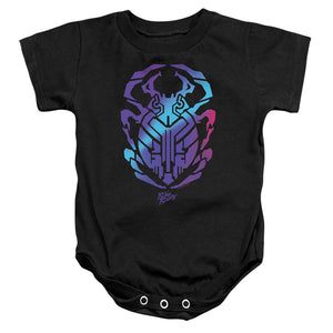 AN OFFCIALLY LICENSED BLUE BEETLE (2023) SCARAB BABY BODYSUIT BLACK