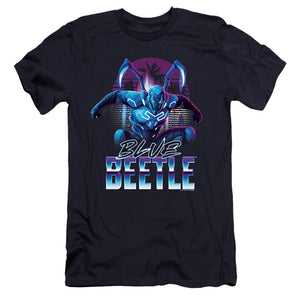 AN OFFCIALLY LICENSED BLUE BEETLE (2023) CITY PROTECTOR MEN'S PREMIUM SLIM FIT T-SHIRT NAVY
