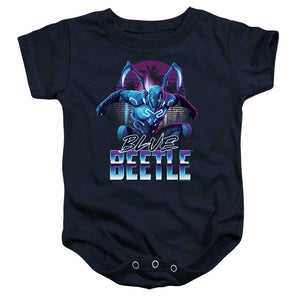 AN OFFCIALLY LICENSED BLUE BEETLE (2023) CITY PROTECTOR BABY BODYSUIT NAVY