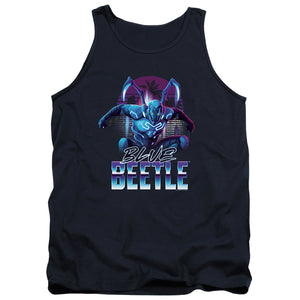 AN OFFCIALLY LICENSED BLUE BEETLE (2023) CITY PROTECTOR ADULT UNISEX TANK TOP NAVY