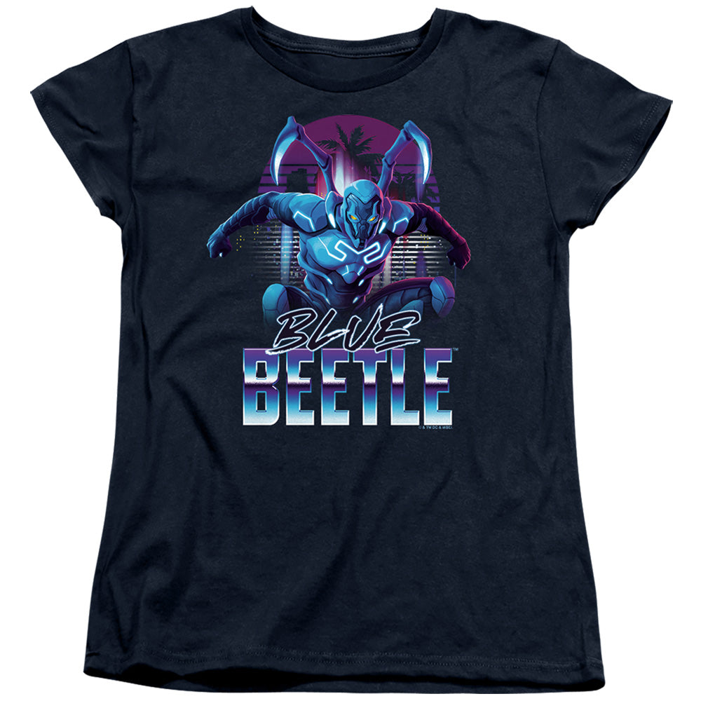 AN OFFCIALLY LICENSED BLUE BEETLE (2023) CITY PROTECTOR WOMEN'S REGULAR FIT T-SHIRT NAVY